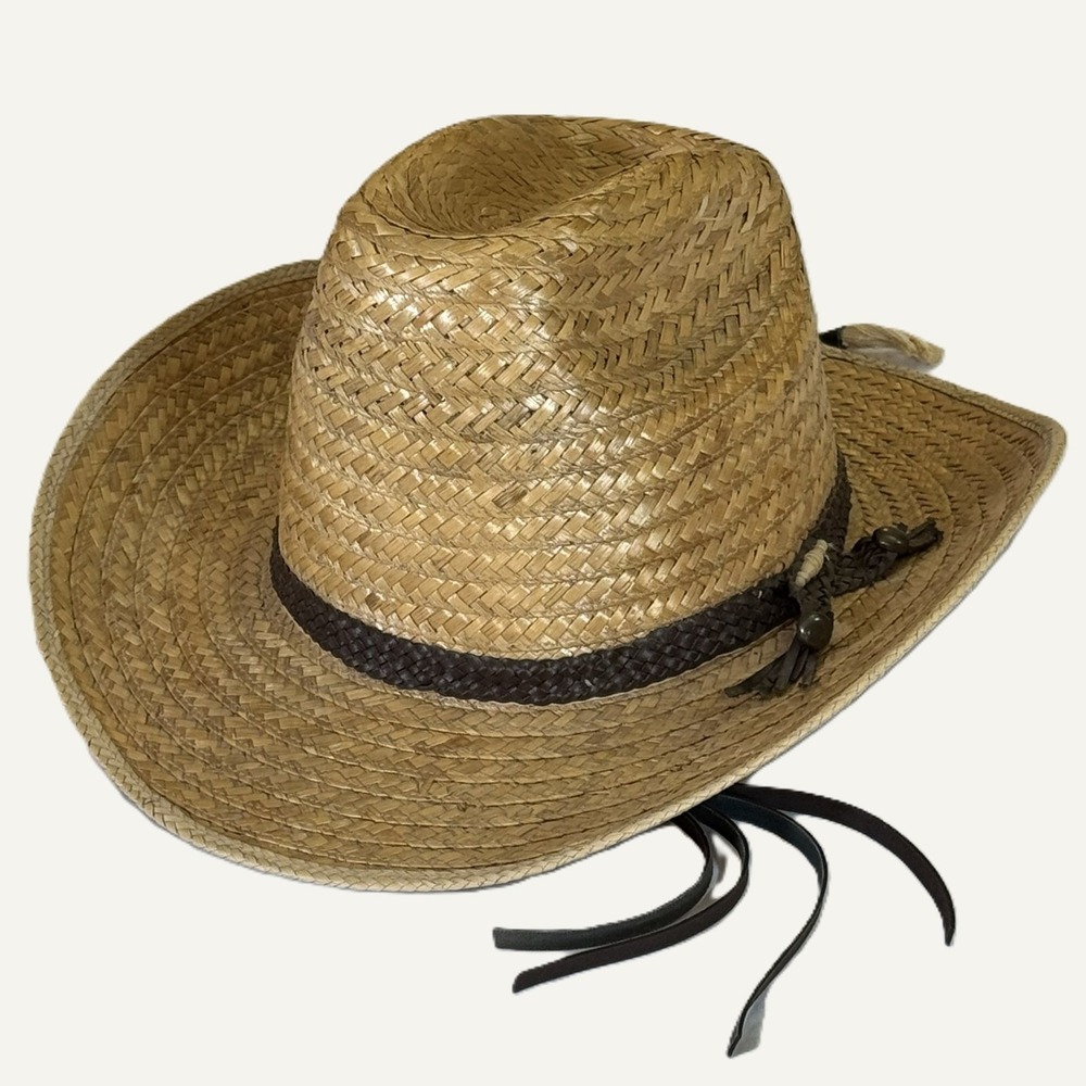 Casa Chavez Segovia Palm Cowboy Hat Mexico Sz 7 Handwoven Leather Band